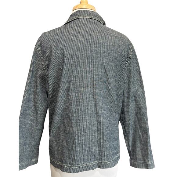 Sag Harbor Railroad Stripe Jean Jacket Womens XL Casual Embroidered Denim - Picture 5 of 6